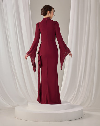AVELIA DRESS (BURGUNDY)