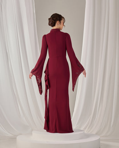 AVELIA DRESS (BURGUNDY)