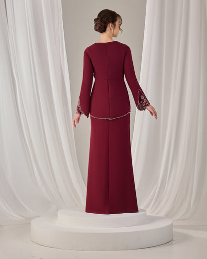 NELLY DRESS (BURGUNDY)