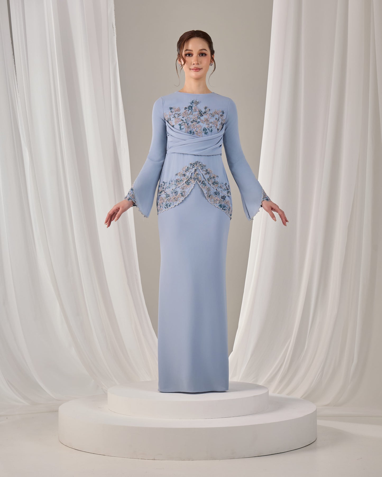 NELLY DRESS (ASH BLUE)