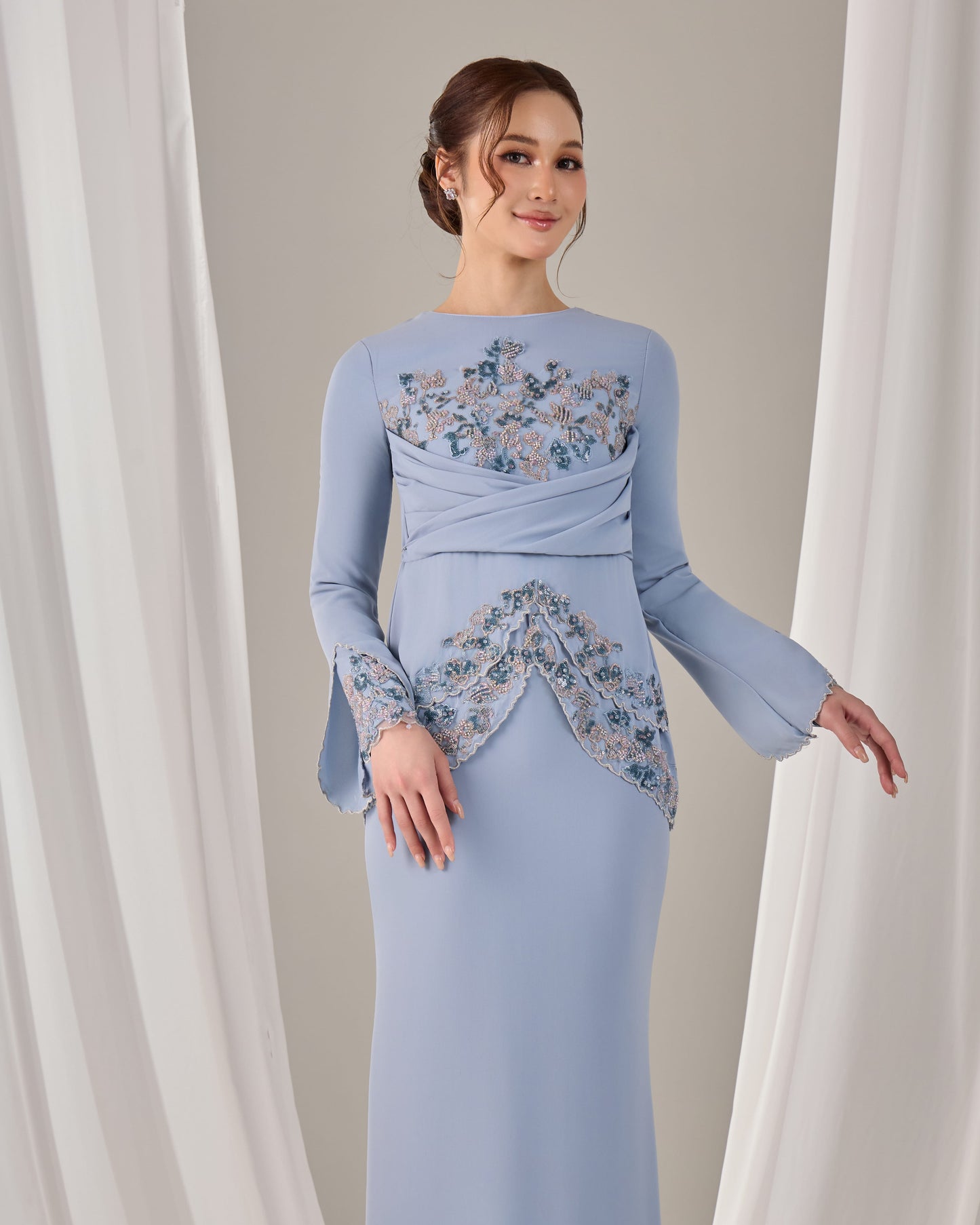 NELLY DRESS (ASH BLUE)