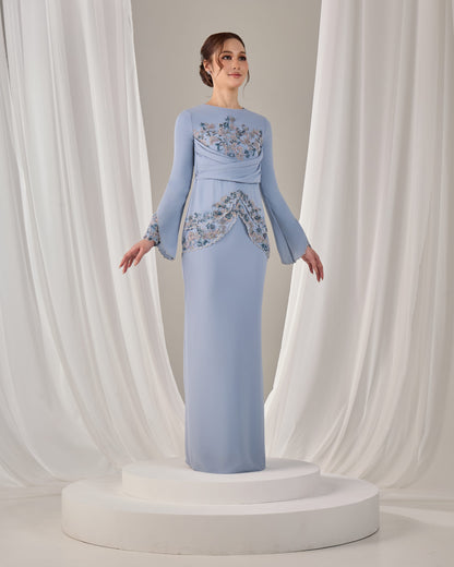 NELLY DRESS (ASH BLUE)