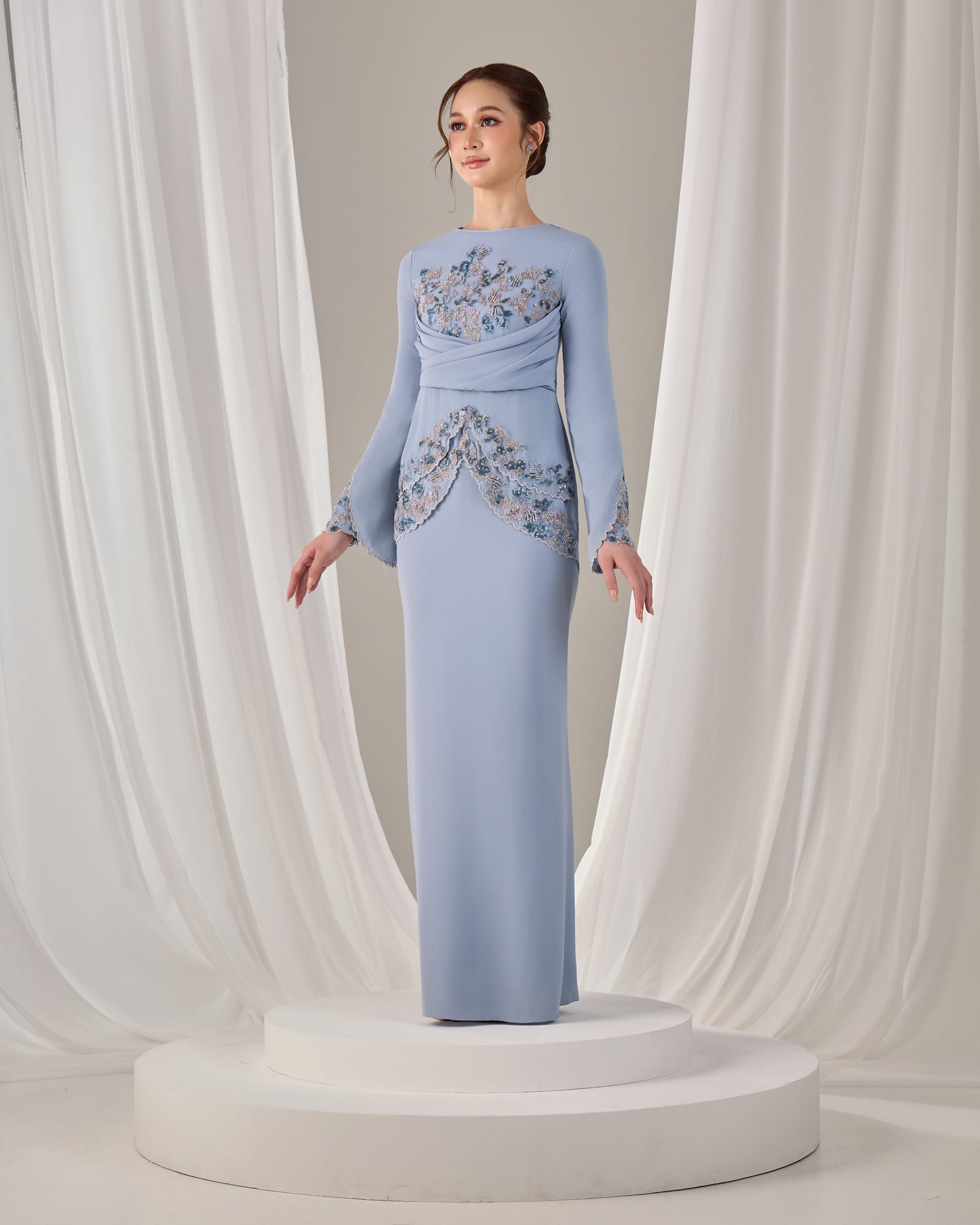 NELLY DRESS (ASH BLUE)