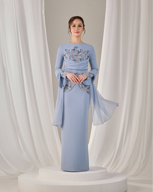 NELLY DRESS (ASH BLUE)