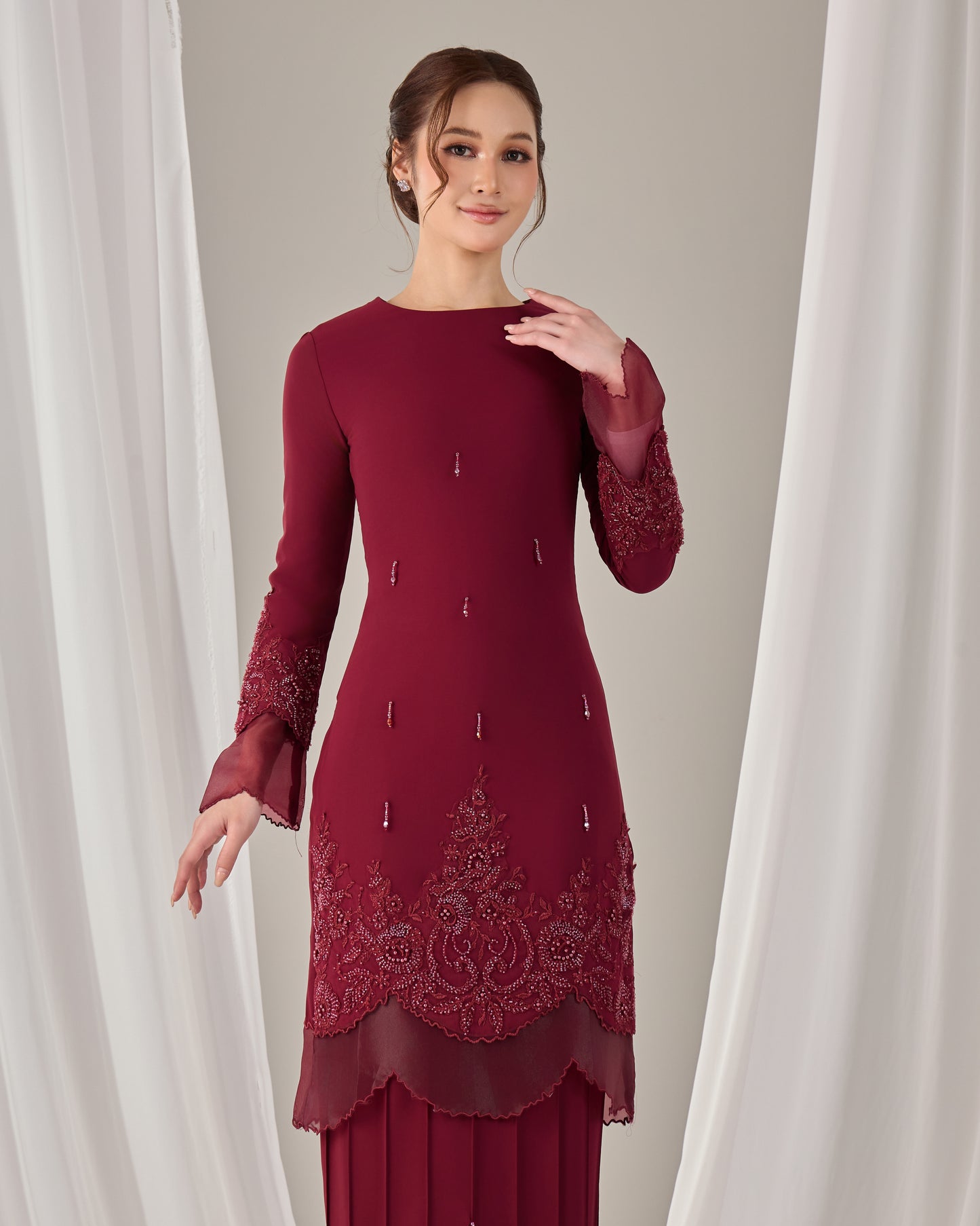 MINOR DEFECT DARIYA BRIDE KURUNG (BURGUNDY)