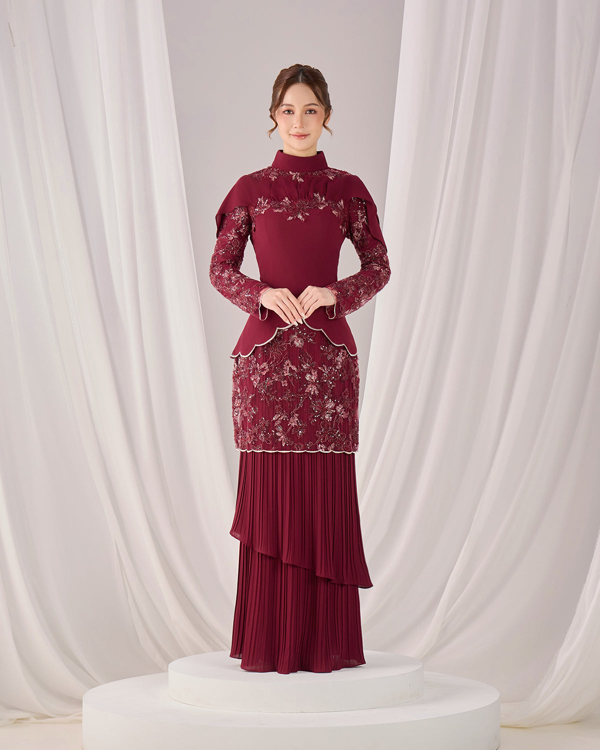 ALARA KURUNG (BURGUNDY)