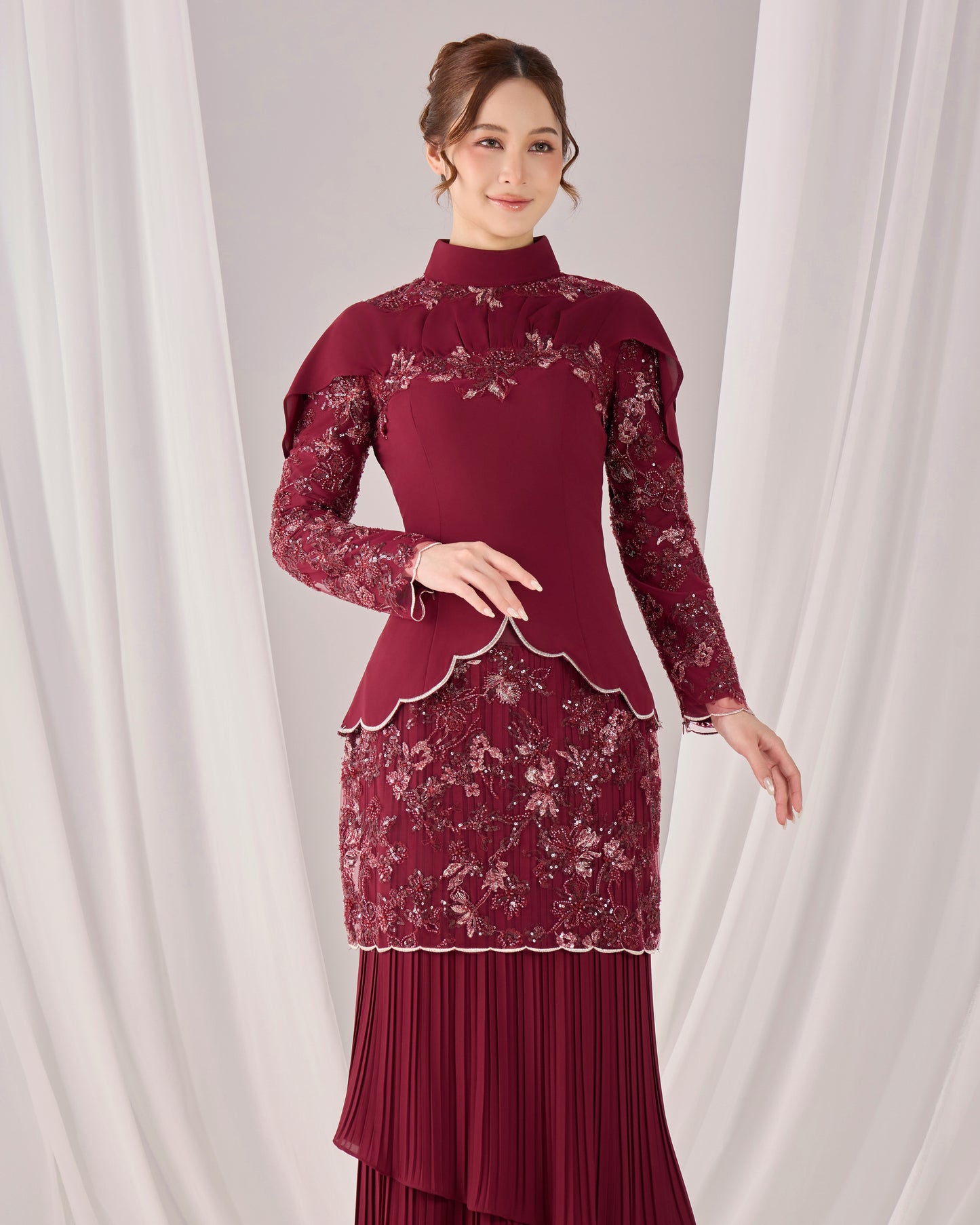 ALARA KURUNG (BURGUNDY)