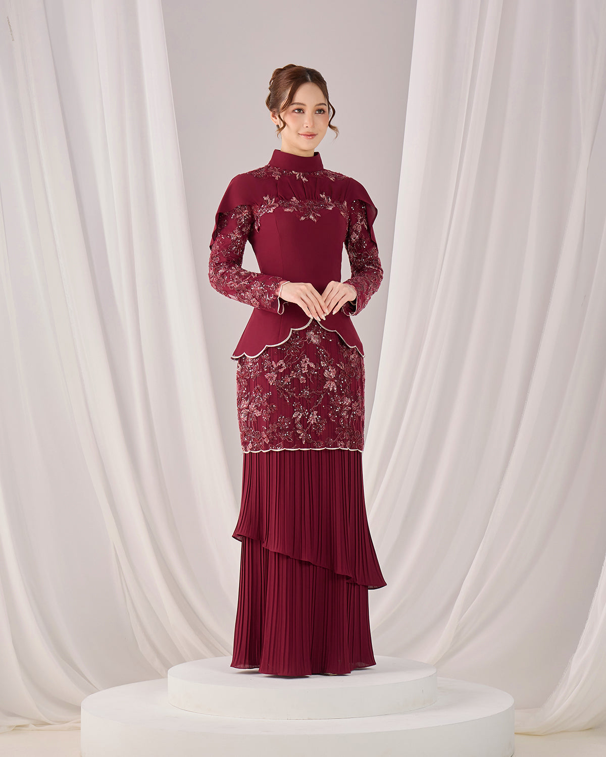 ALARA KURUNG (BURGUNDY)