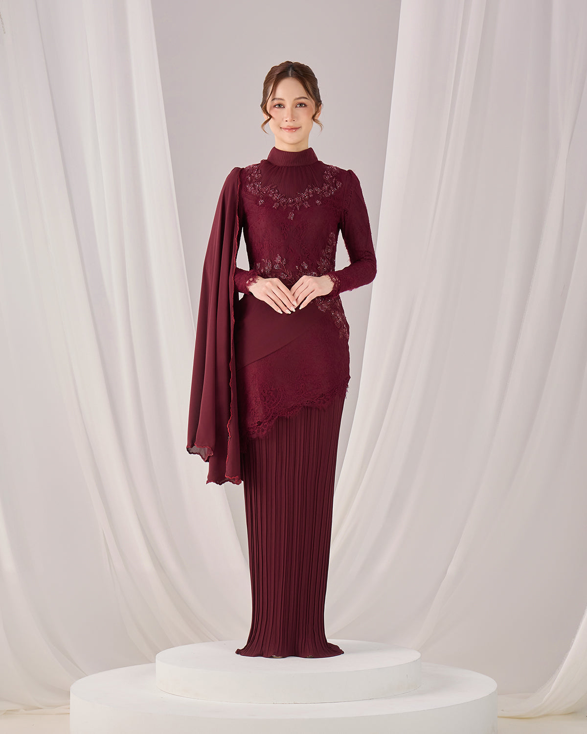 AYSEL KURUNG (BURGUNDY)