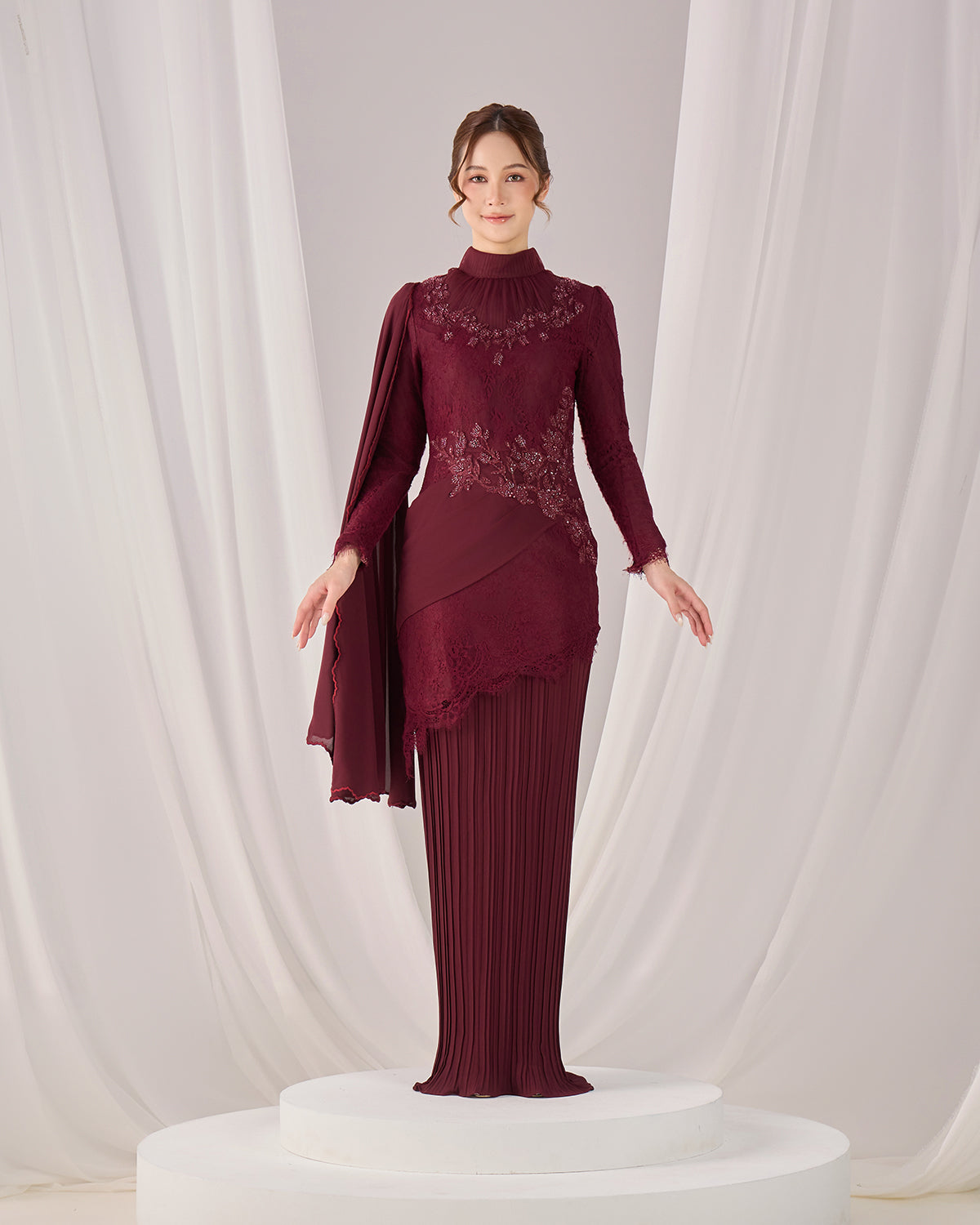 AYSEL KURUNG (BURGUNDY)