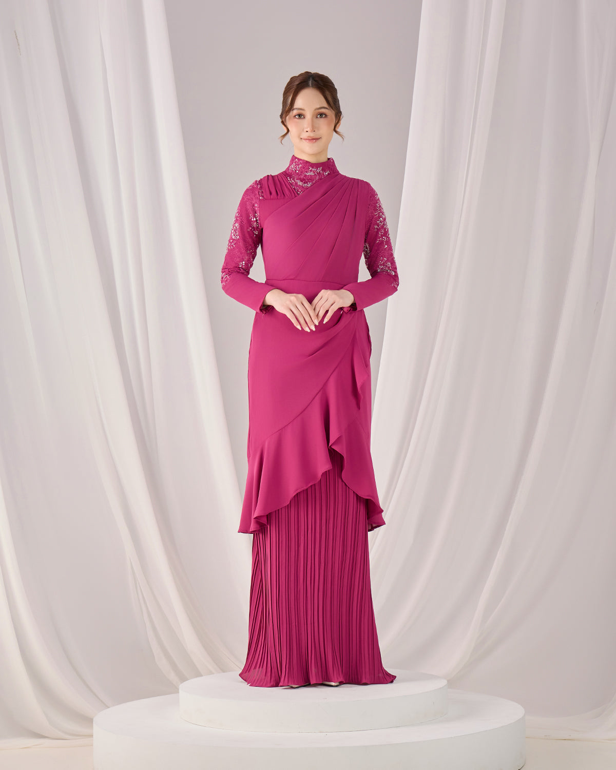 RAELYN DRESS (DARK FUCHSIA)