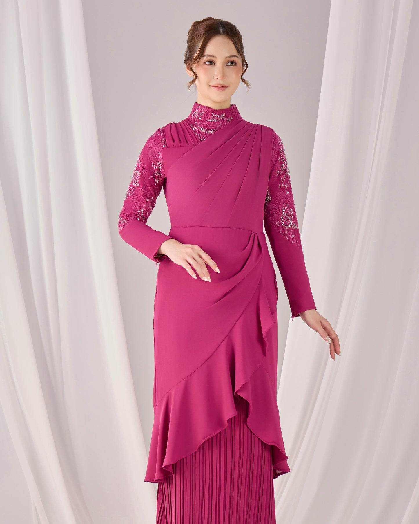 RAELYN DRESS (DARK FUCHSIA)