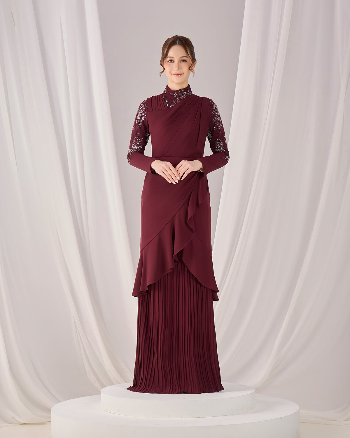 RAELYN DRESS (BURGUNDY)