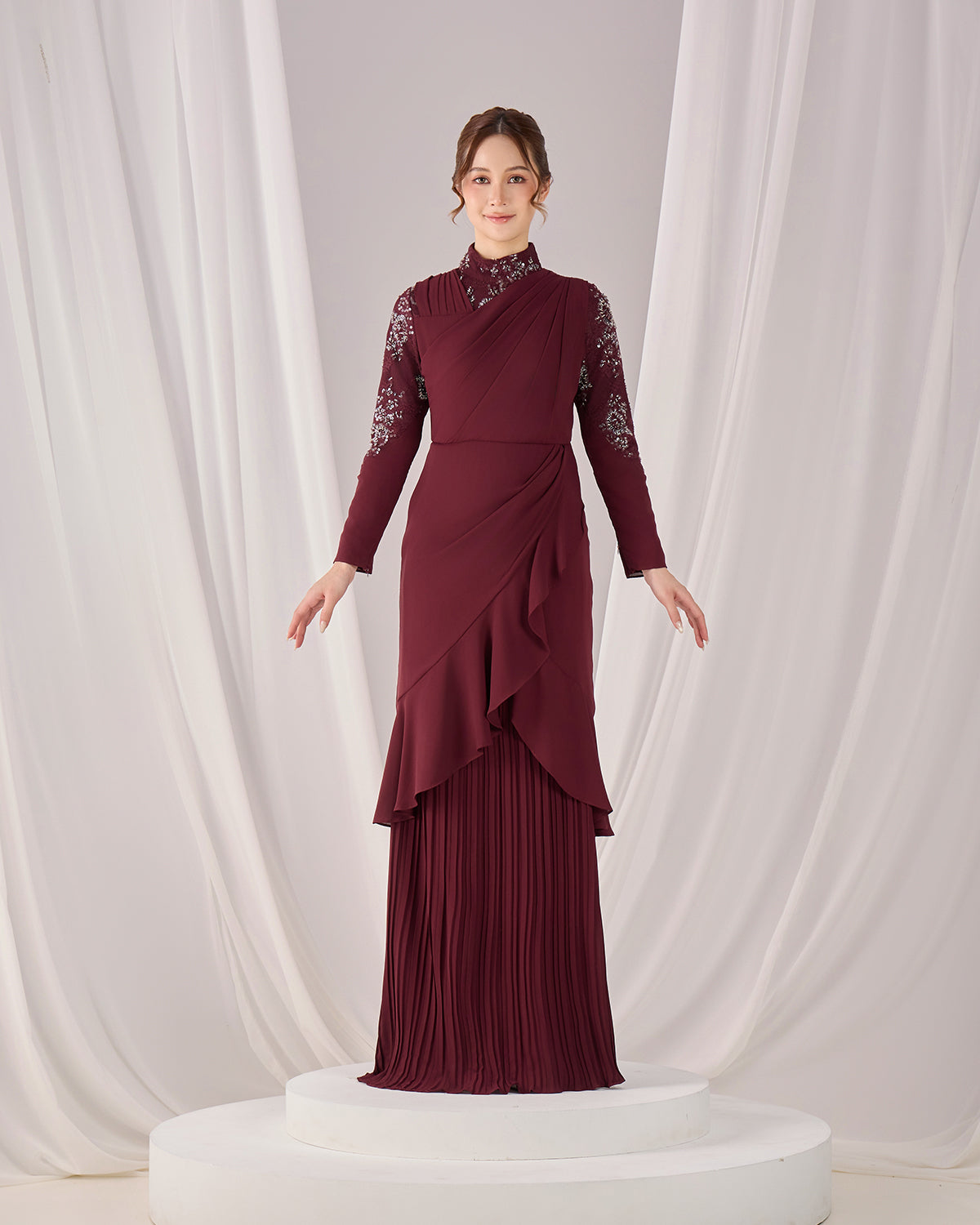 RAELYN DRESS (BURGUNDY)