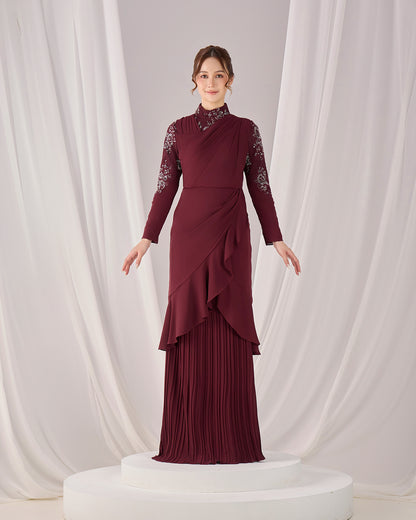 RAELYN DRESS (BURGUNDY)