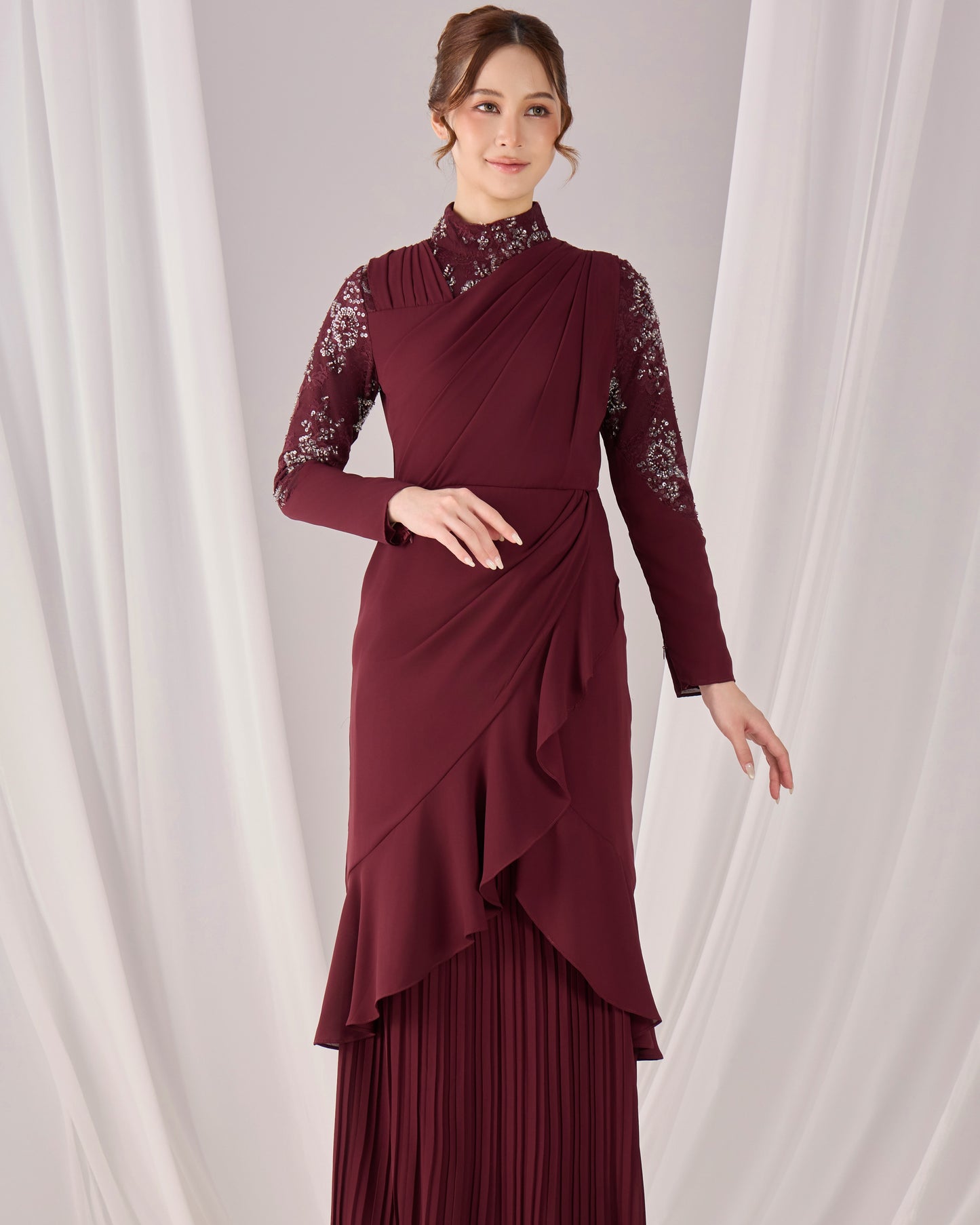 RAELYN DRESS (BURGUNDY)