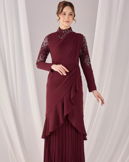 RAELYN DRESS (BURGUNDY)
