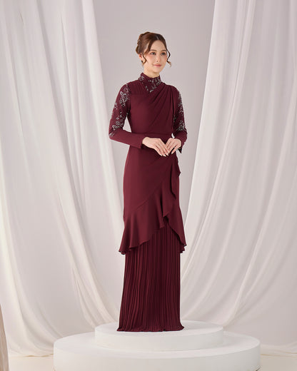 RAELYN DRESS (BURGUNDY)