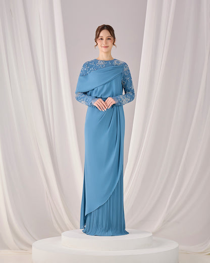 MINOR DEFECT EMERY DRESS (DIAMOND TEAL BLUE)