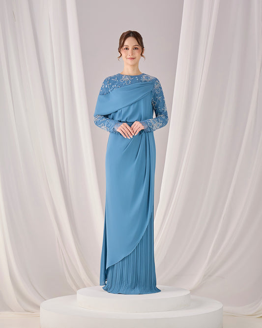 MINOR DEFECT EMERY DRESS (DIAMOND TEAL BLUE)
