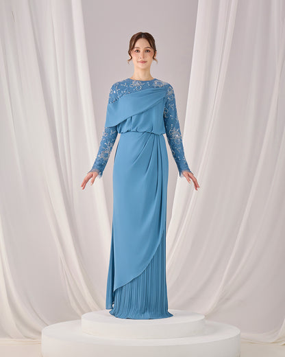 MINOR DEFECT EMERY DRESS (DIAMOND TEAL BLUE)