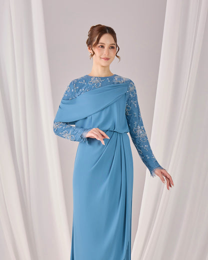 MINOR DEFECT EMERY DRESS (DIAMOND TEAL BLUE)