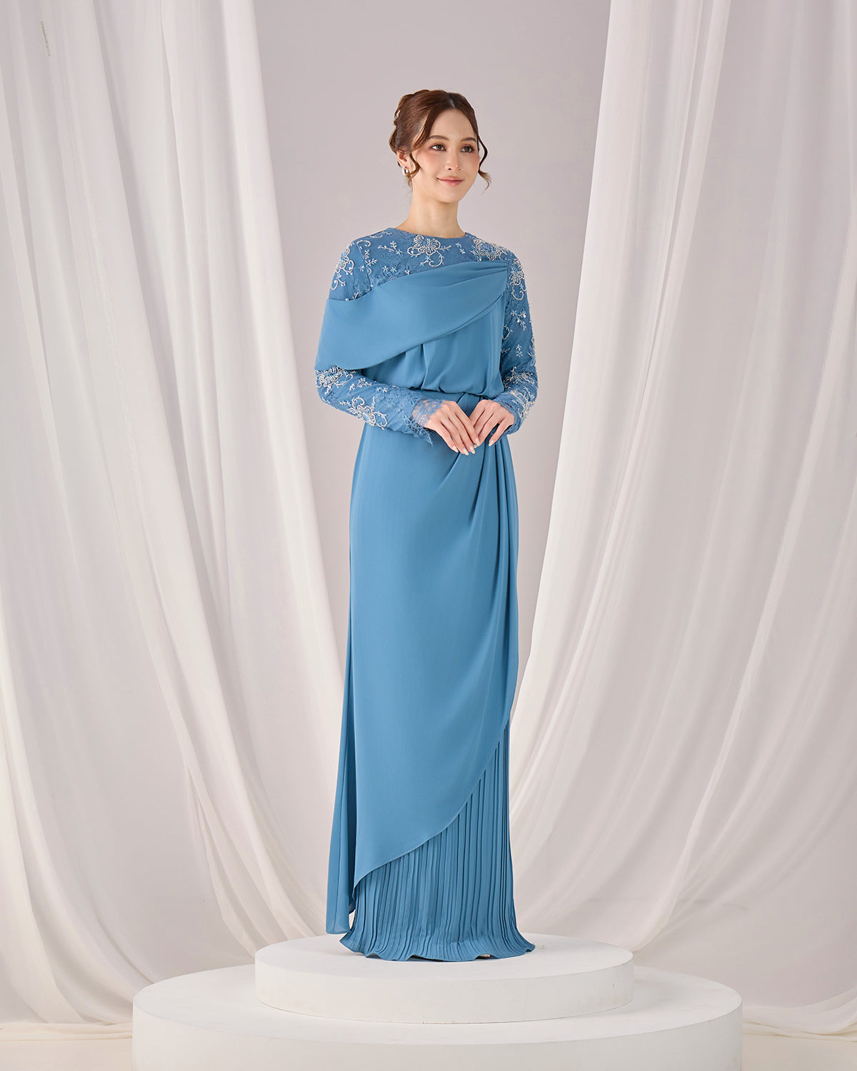 EMERY DRESS (DIAMOND TEAL BLUE)