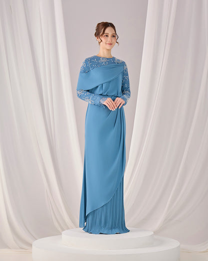 MINOR DEFECT EMERY DRESS (DIAMOND TEAL BLUE)