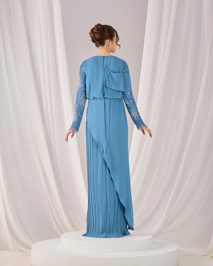 EMERY DRESS (DIAMOND TEAL BLUE)