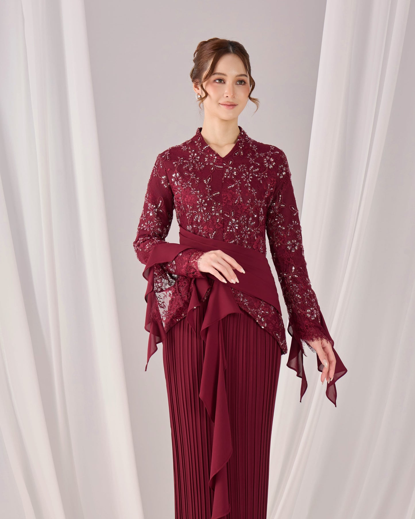 CAYLYN KURUNG (BURGUNDY)