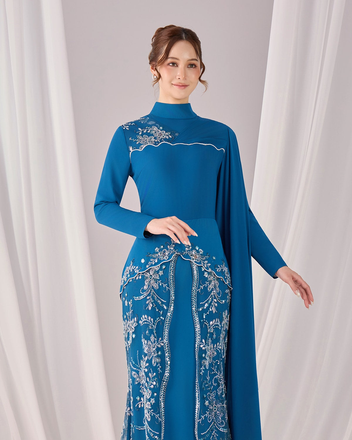 THEA DRESS (TEAL BLUE)