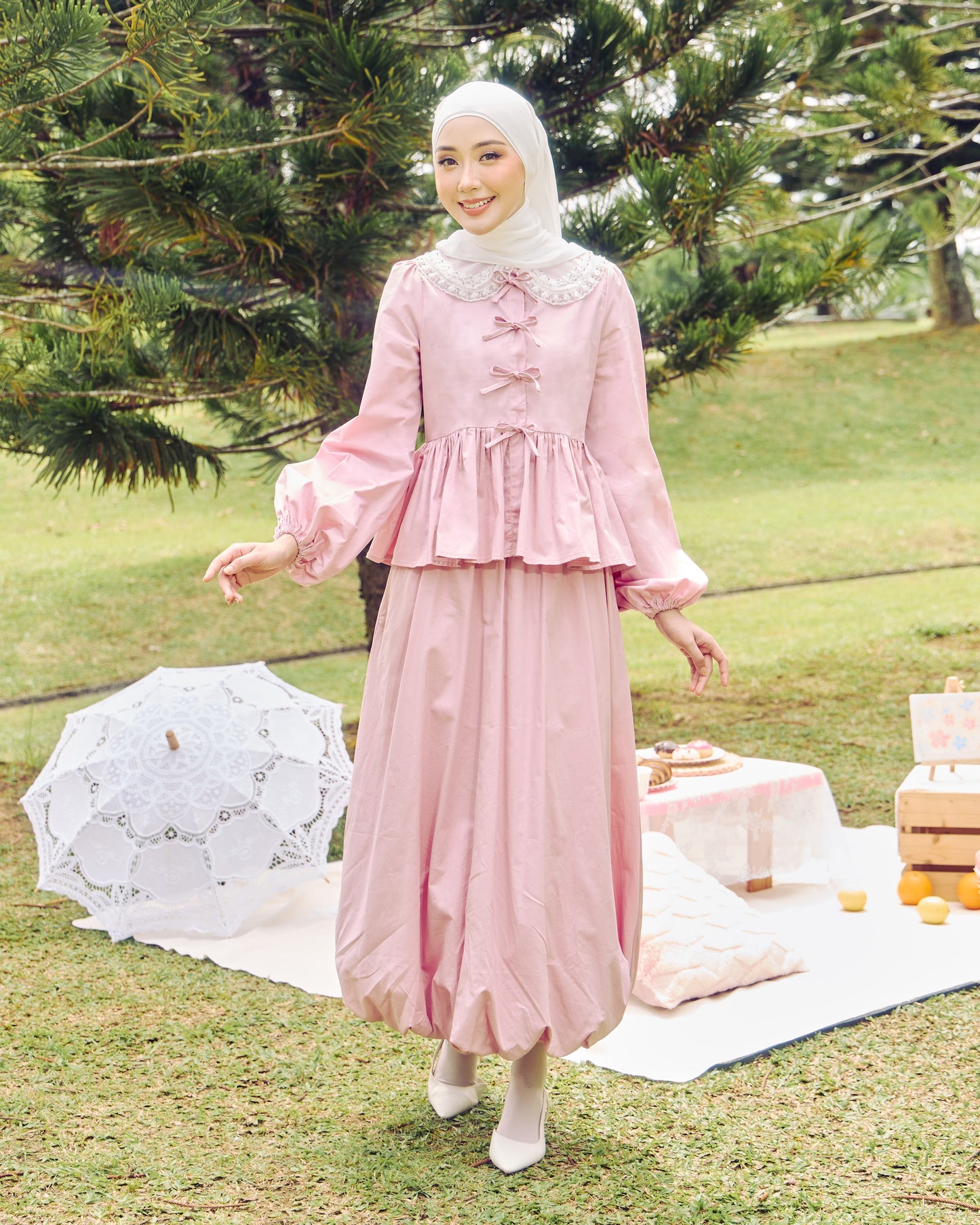 AIRY BOW-TIE DRESS (PINK)