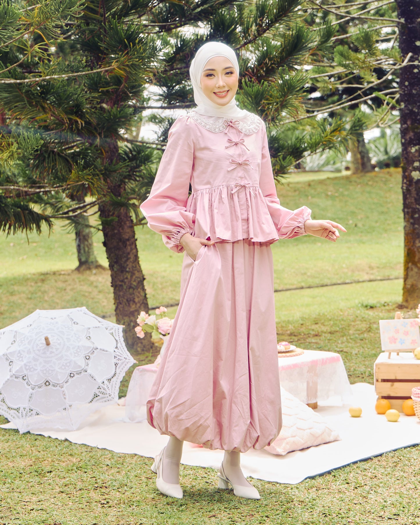 AIRY BOW-TIE DRESS (PINK)