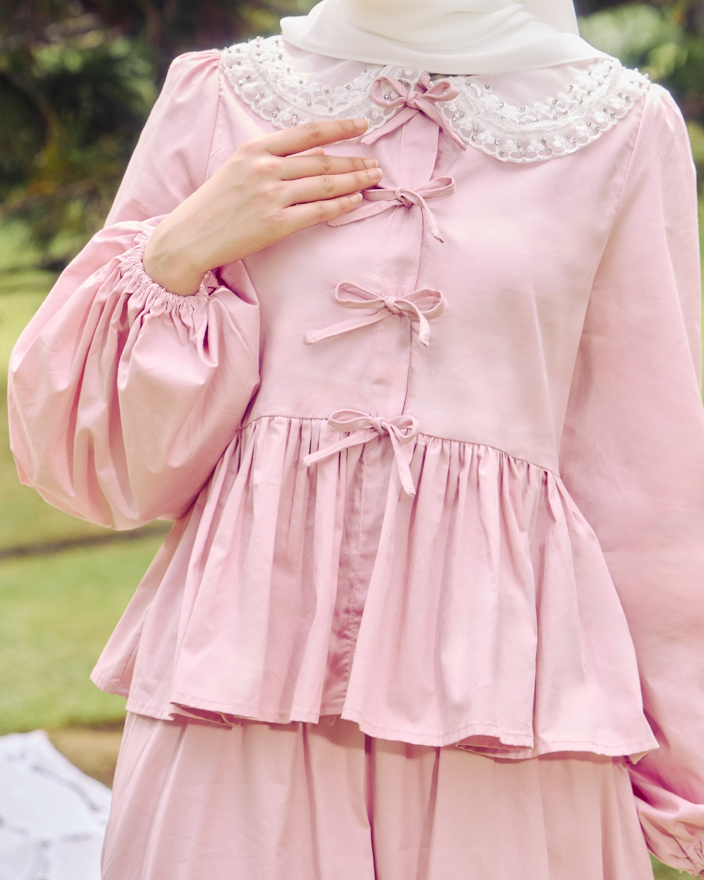 AIRY BOW-TIE DRESS (PINK)