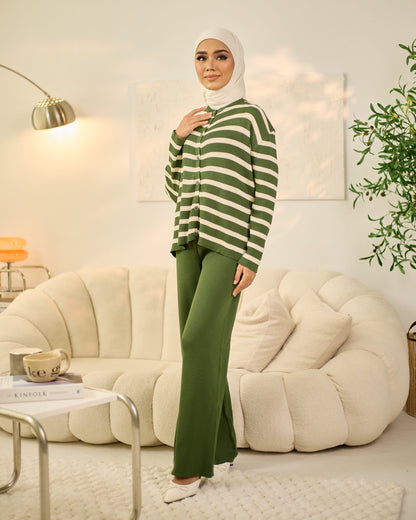 MORY BUTTON STRIPES (OLIVE)