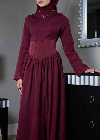 ELSA DRESS (BURGUNDY)