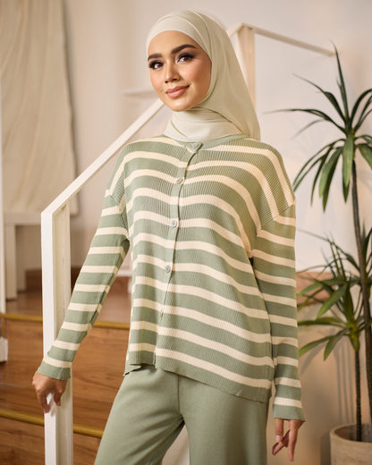 MORY BUTTON STRIPES (GREEN TEA)