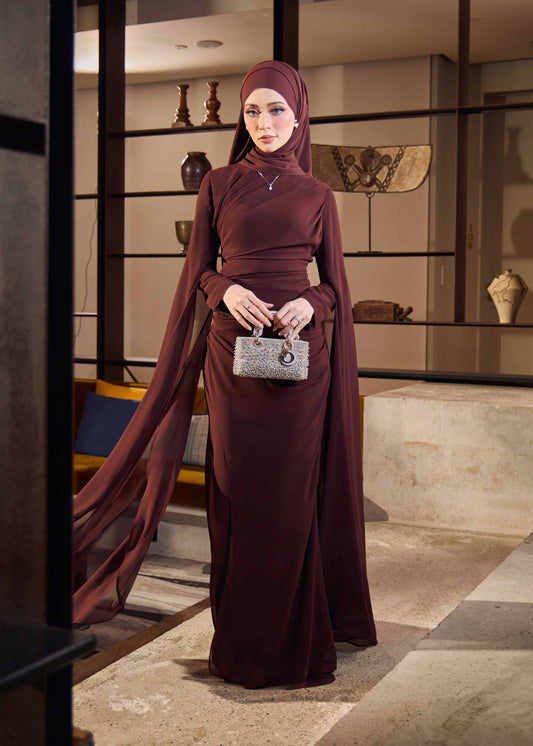 NAURAH DRESS (RICH BROWN)