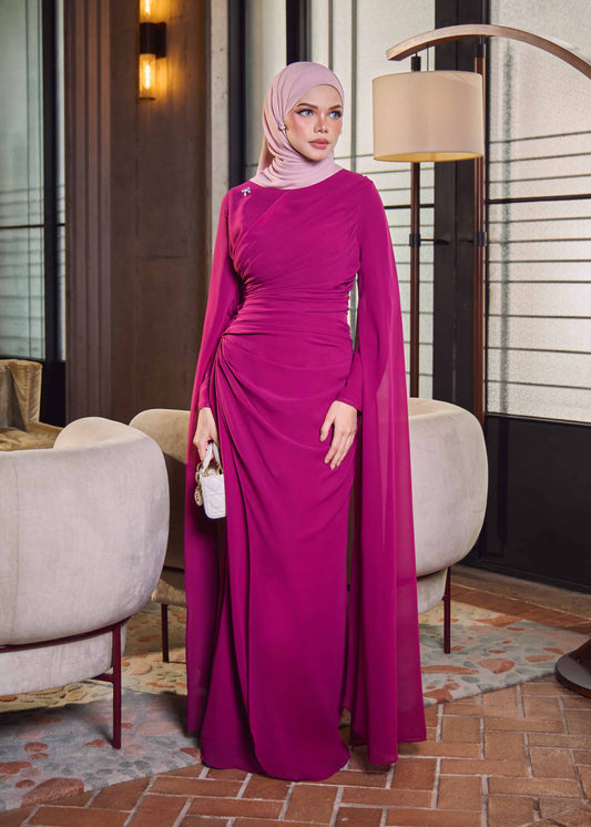 NAURAH DRESS (DARK FUCHSIA)