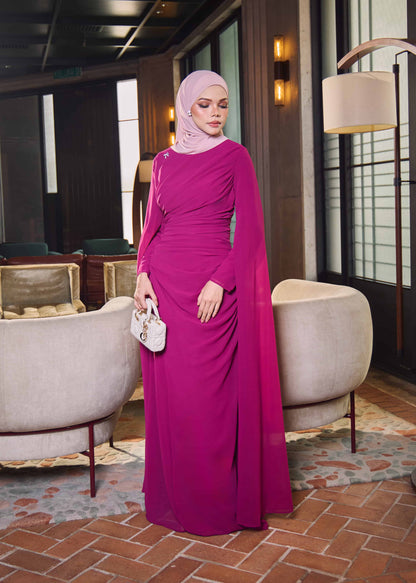 MINOR DEFECT NAURAH DRESS (DARK FUCHSIA)