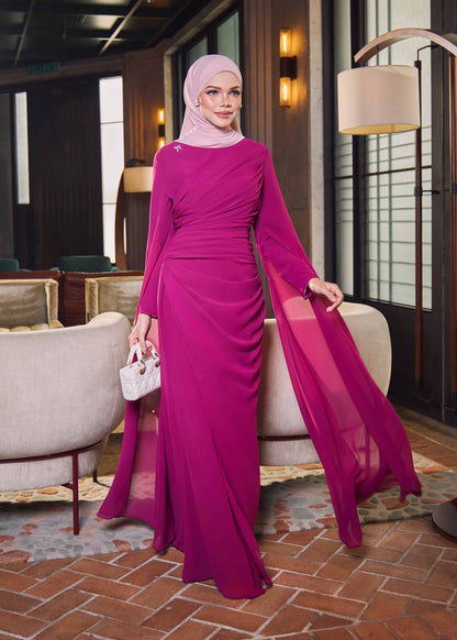 MINOR DEFECT NAURAH DRESS (DARK FUCHSIA)