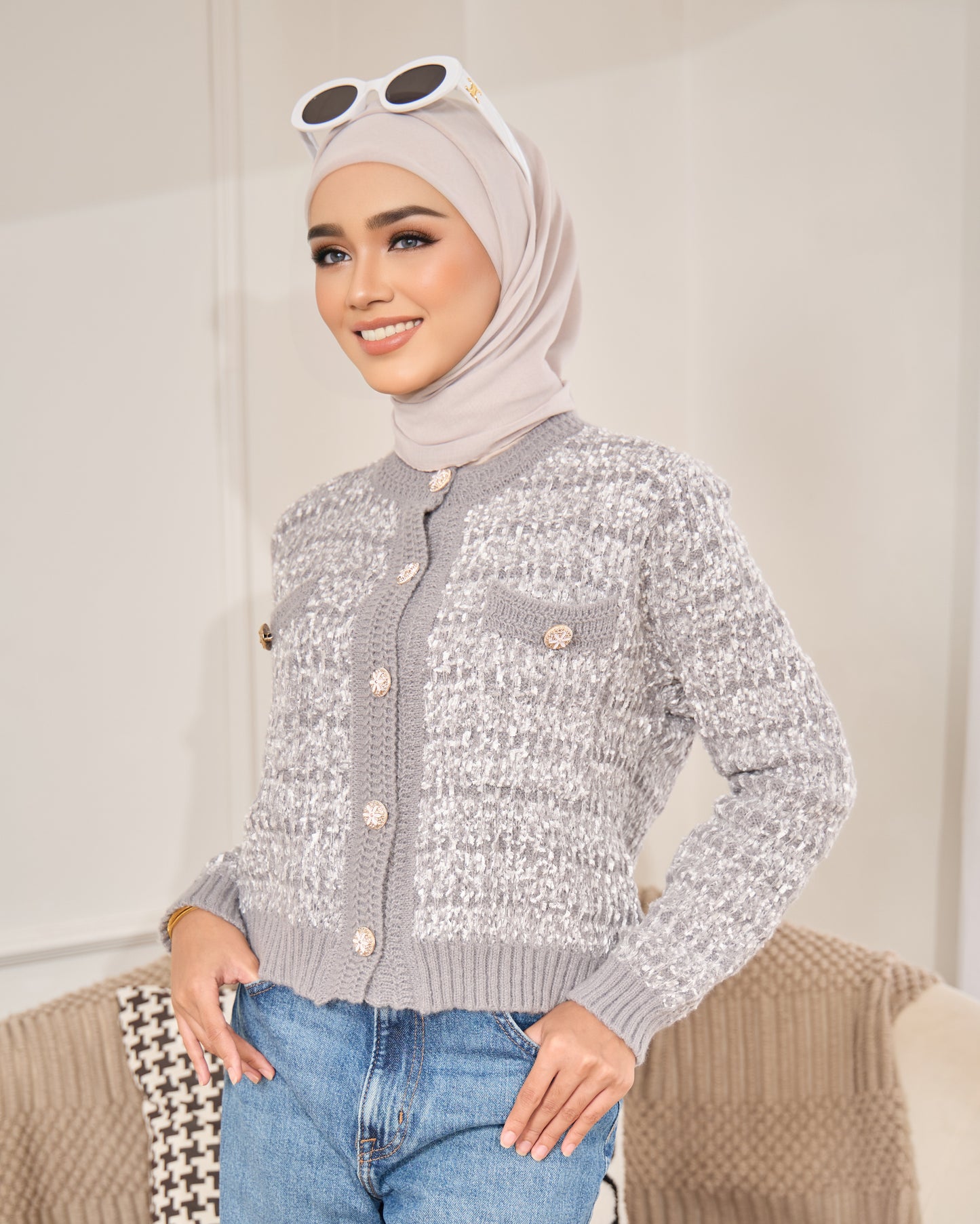 LUNA CHUNKY CARDIGAN (GREY)