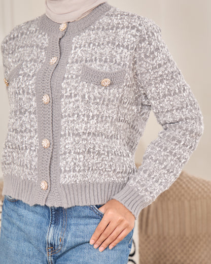 LUNA CHUNKY CARDIGAN (GREY)