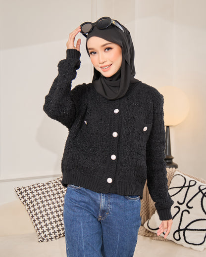 LUNA CHUNKY CARDIGAN (BLACK)