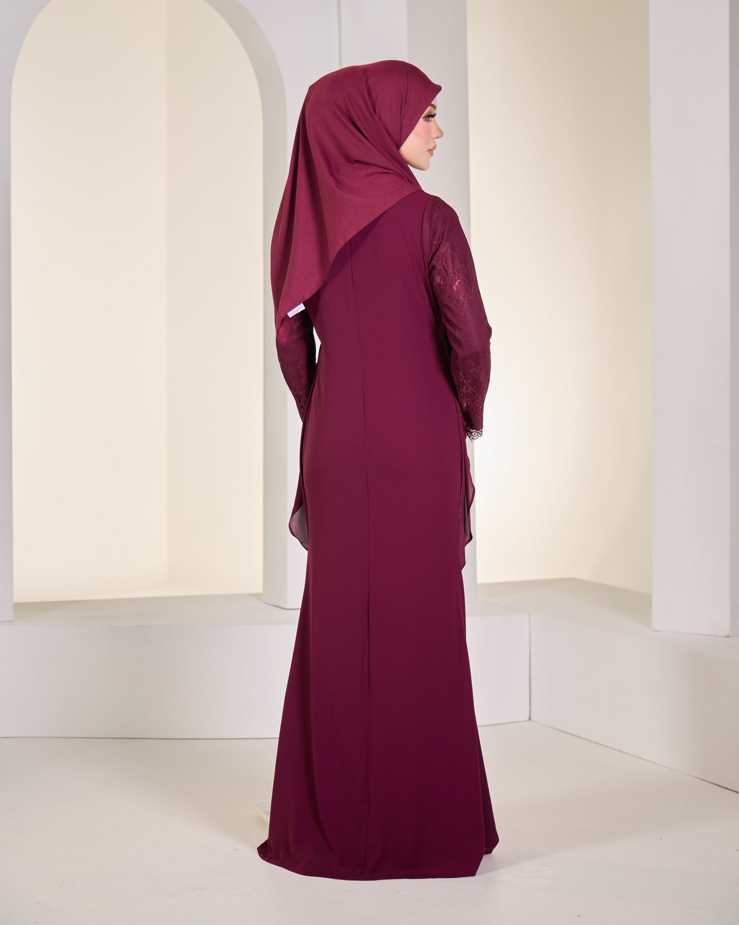 CATRICE DRESS (BURGUNDY)