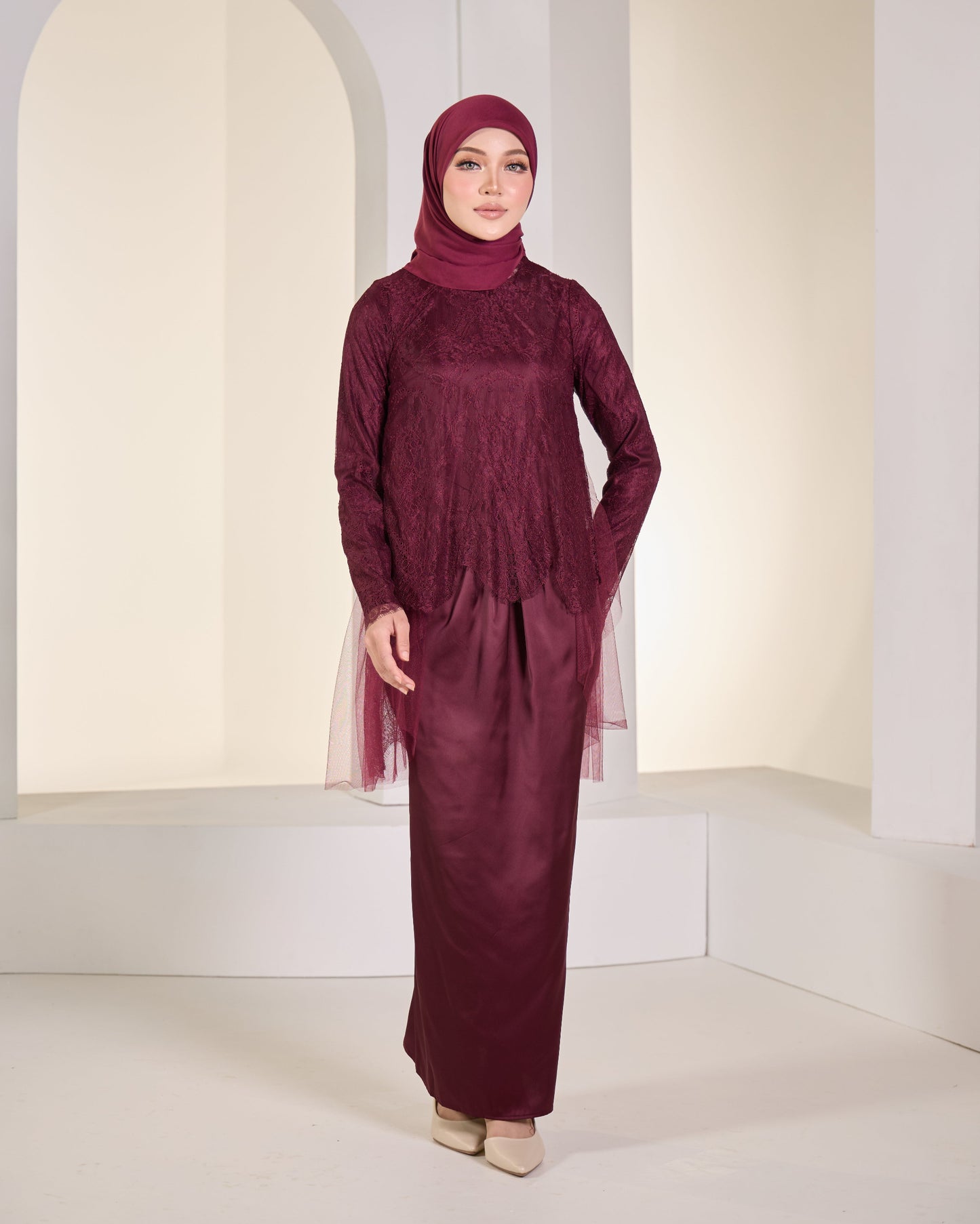 GLENDA DRESS (BURGUNDY)