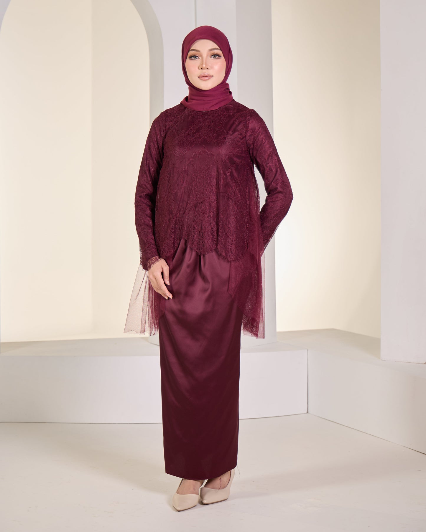 GLENDA DRESS (BURGUNDY)