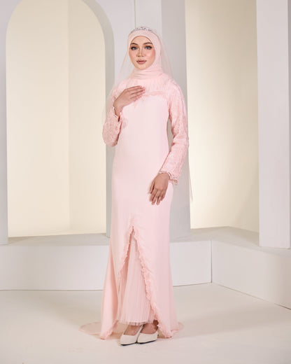 SKYLAR BRIDE DRESS (SOFT PINK) Hijabistahub SKYLAR BRIDE DRESS (SOFT PINK) Hijabistahub