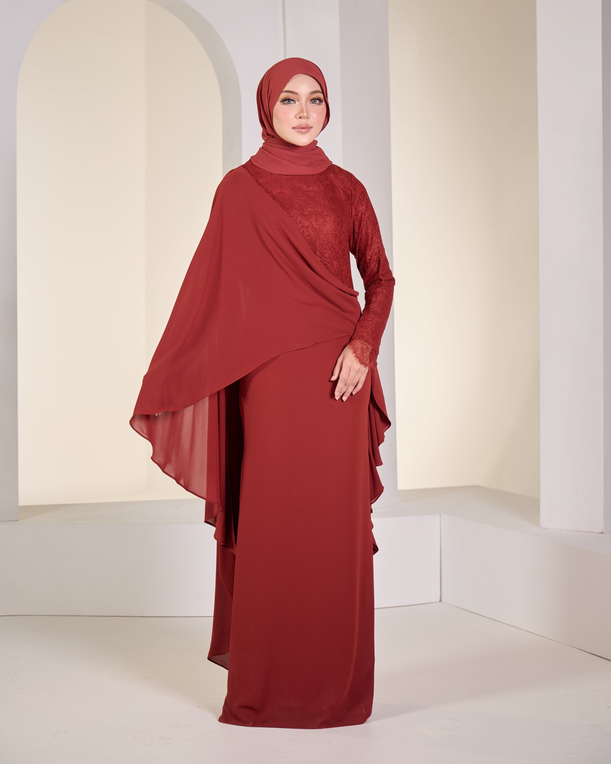 DARCY DRESS (BRICK) – Hijabistahub DARCY DRESS (BRICK) – Hijabistahub