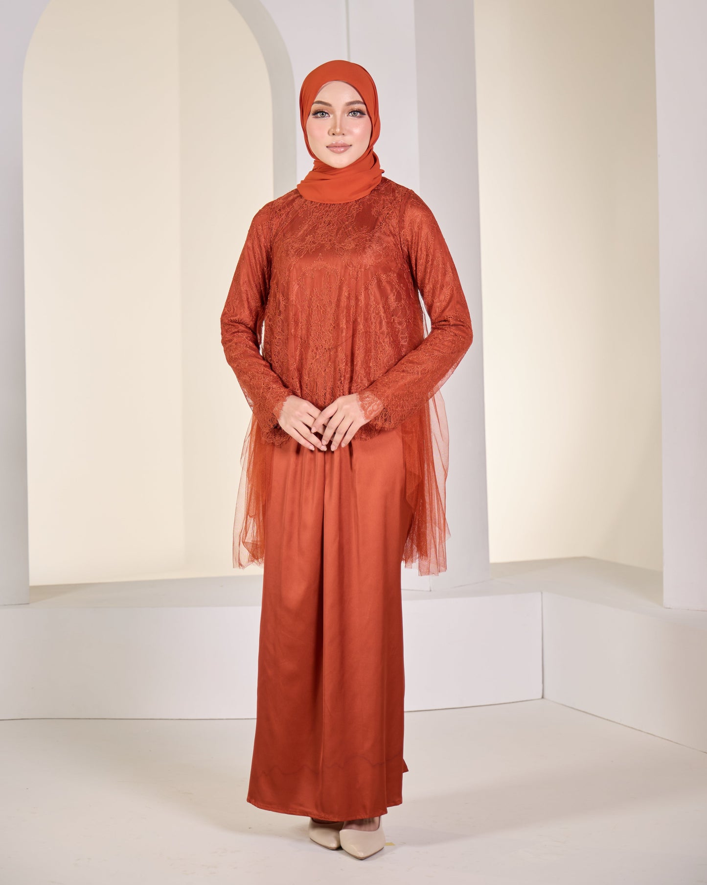 GLENDA DRESS (BRICK)